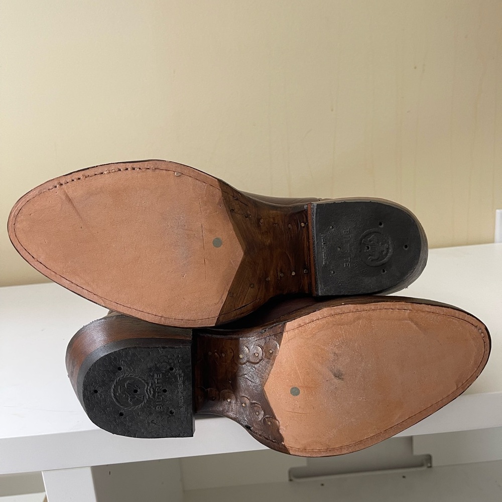 NWT Alberta Boots Brown Cowhide Leather Western Cowboy Boots Men Size 9 US - Picture 4 of 8